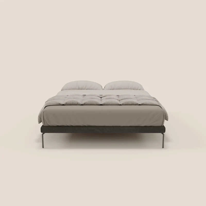 Ring sommier déhoussable avec pieds H 24cm en tissu imperméable T14 anthracite