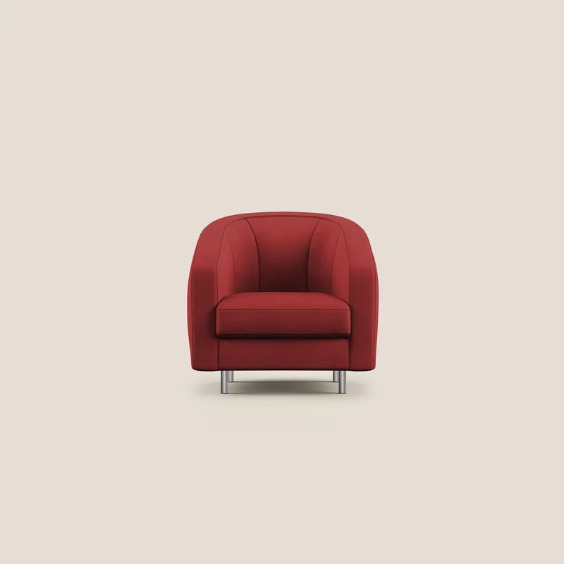 Sally Fauteuil en tissu doux imperméable T02 rouge
