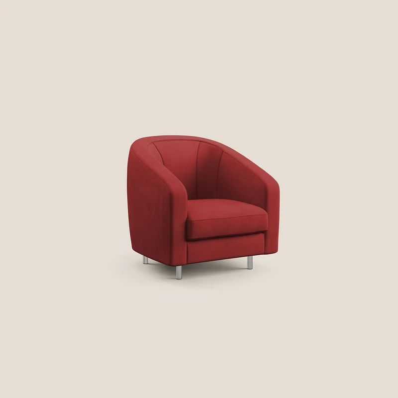 Sally Fauteuil en tissu doux imperméable T02 rouge