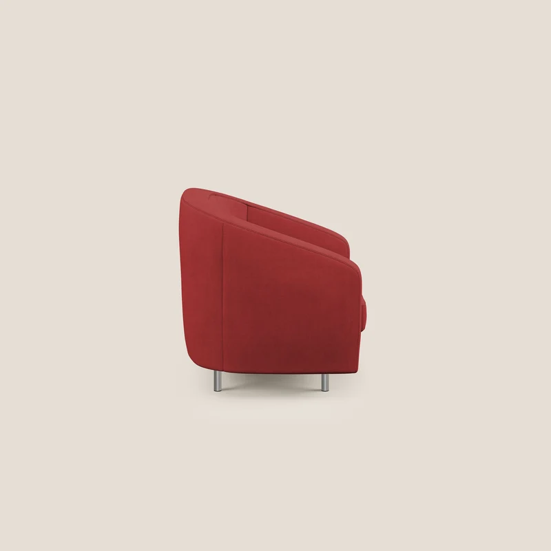 Sally Fauteuil en tissu doux imperméable T02 rouge