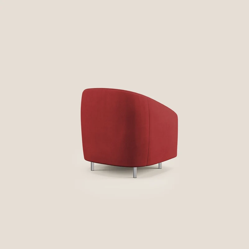 Sally Fauteuil en tissu doux imperméable T02 rouge