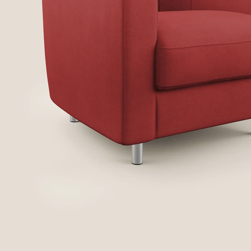 Sally Fauteuil en tissu doux imperméable T02 rouge