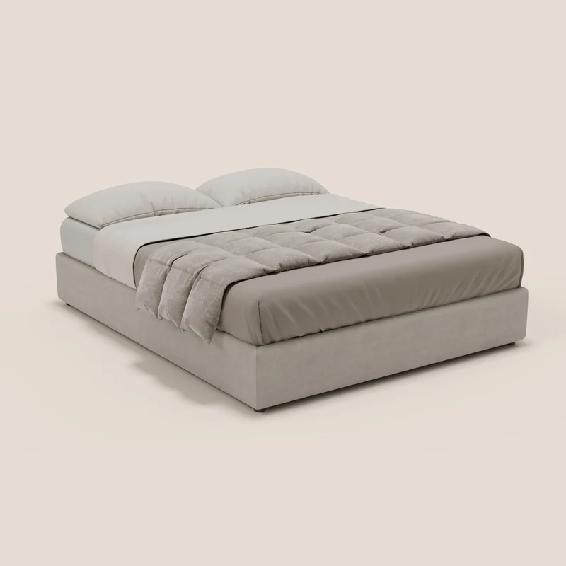 Ina sommier avec ample coffre en microfibre détachable et imperméable T11 gris clair