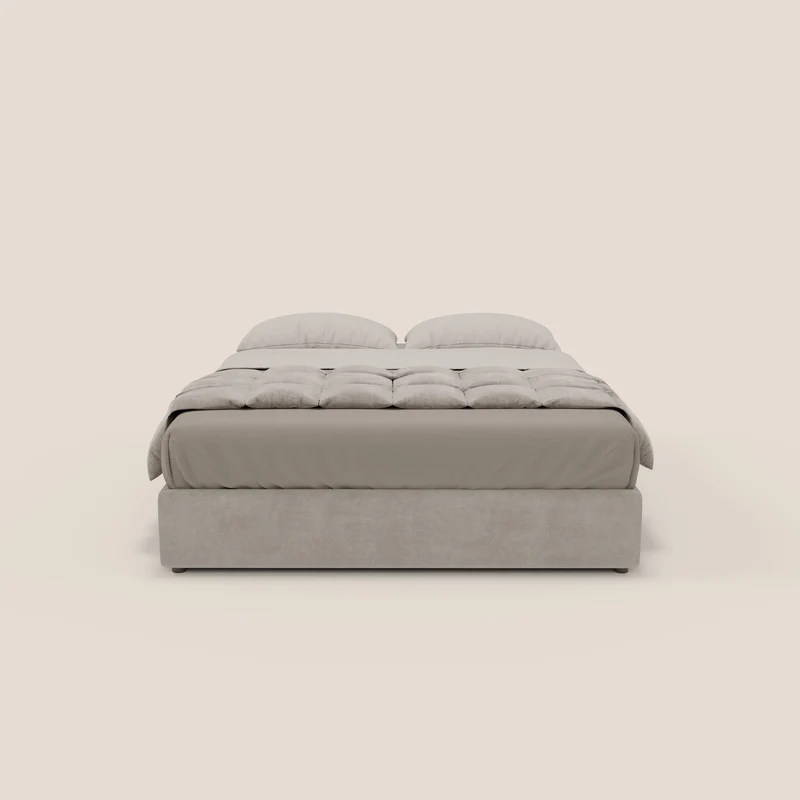 Ina sommier avec ample coffre en microfibre détachable et imperméable T11 gris clair