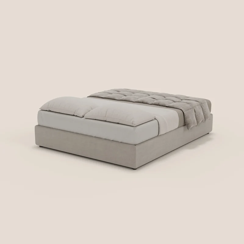 Ina sommier avec ample coffre en microfibre détachable et imperméable T11 gris clair