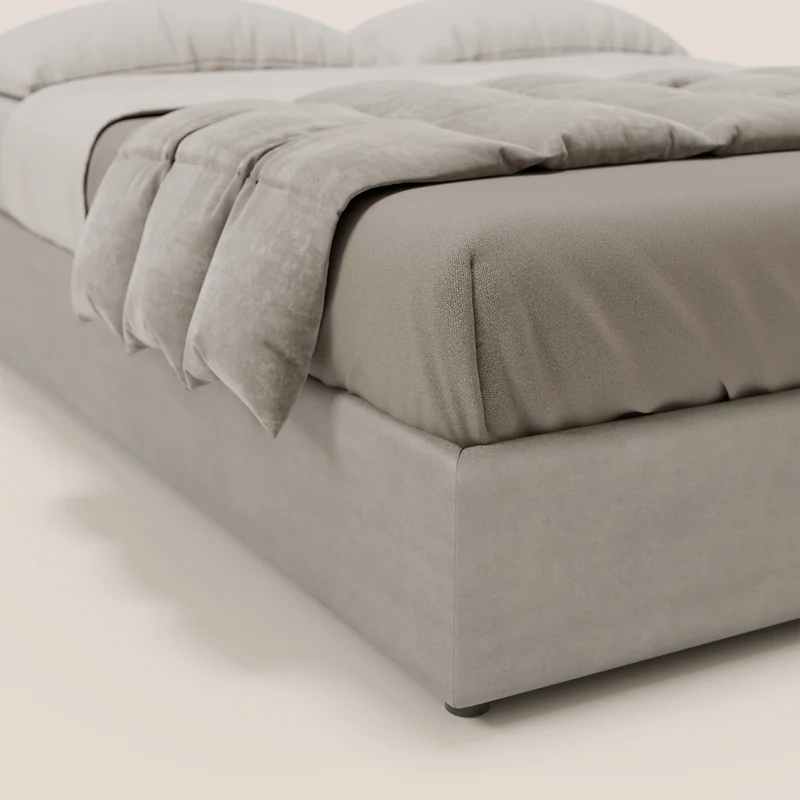 Ina sommier avec ample coffre en microfibre détachable et imperméable T11 gris clair