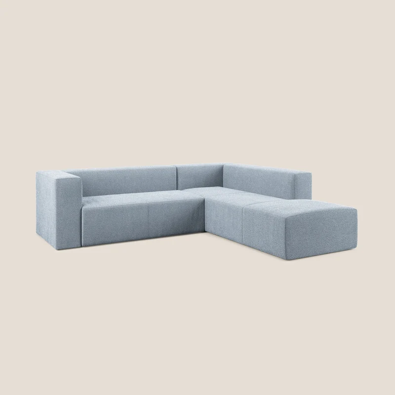 Nettuno canapé d'angle modulable en bouclette douce T07 sucre glace