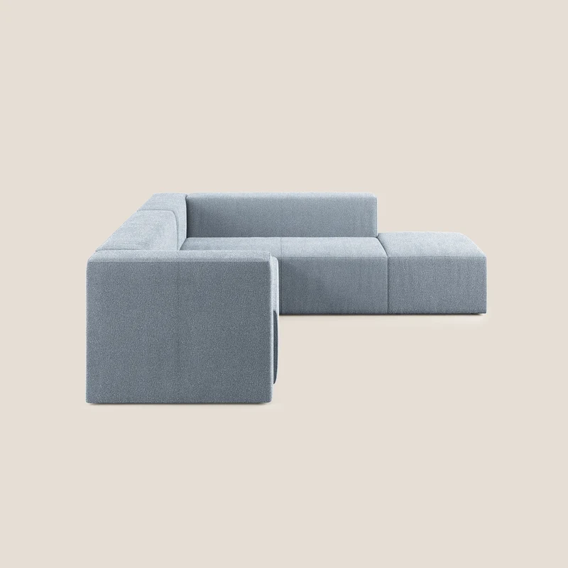 Nettuno canapé d'angle modulable en bouclette douce T07 sucre glace
