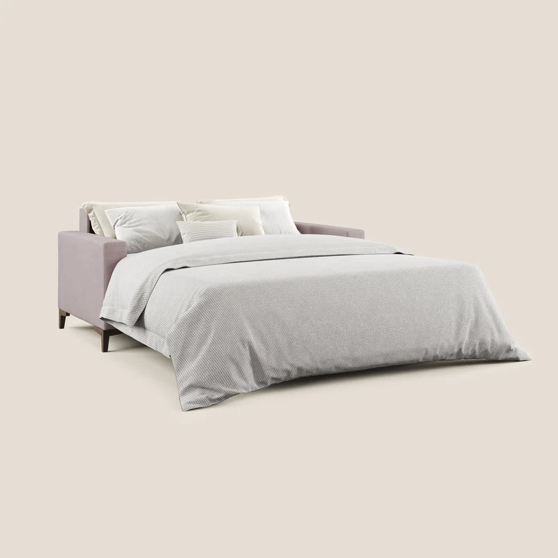 Kafka canapé lit convertible en tissu doux imperméable T02 rose