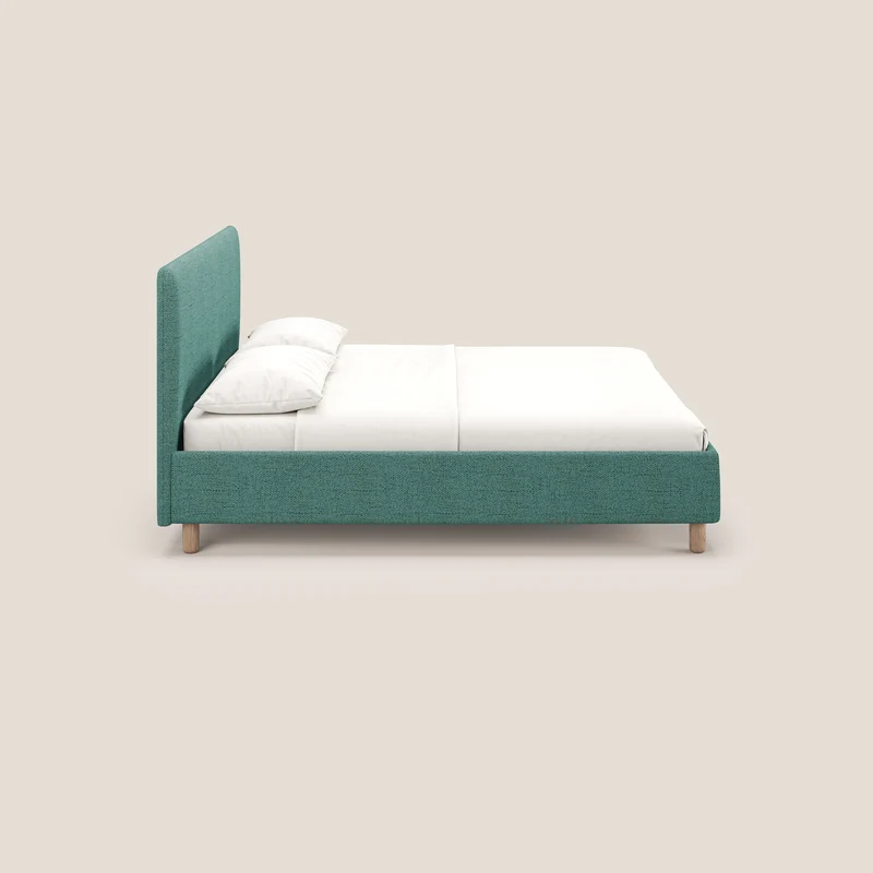 Serena lit coffre scandinave compact en tissu flammé imperméable T03 vert d'eau