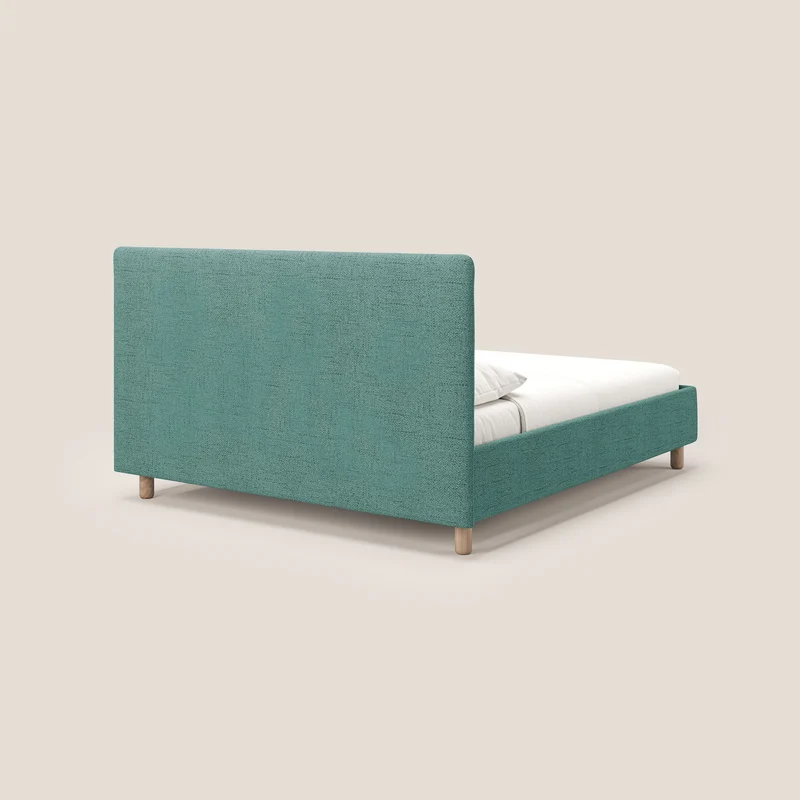 Serena lit coffre scandinave compact en tissu flammé imperméable T03 vert d'eau