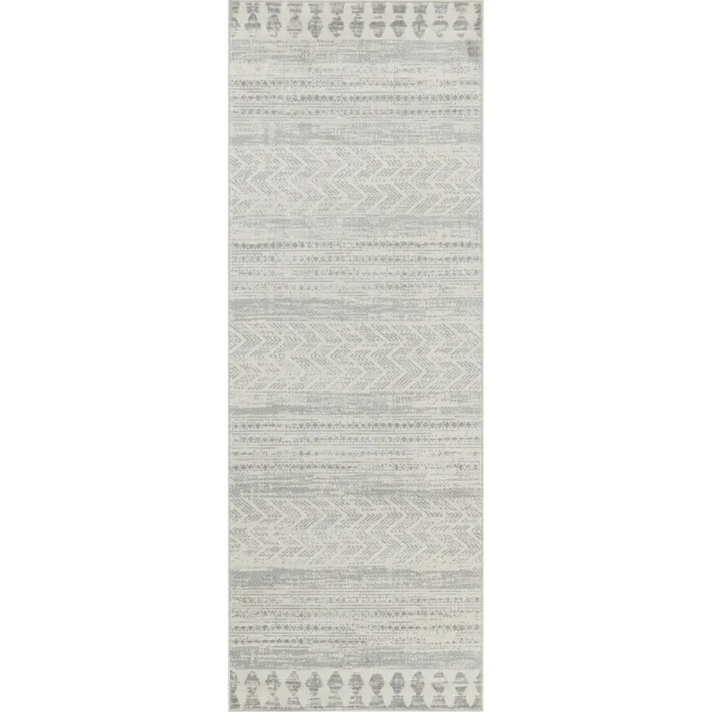 Tapis de Couloir Scandinave Bohème Gris Mykonos