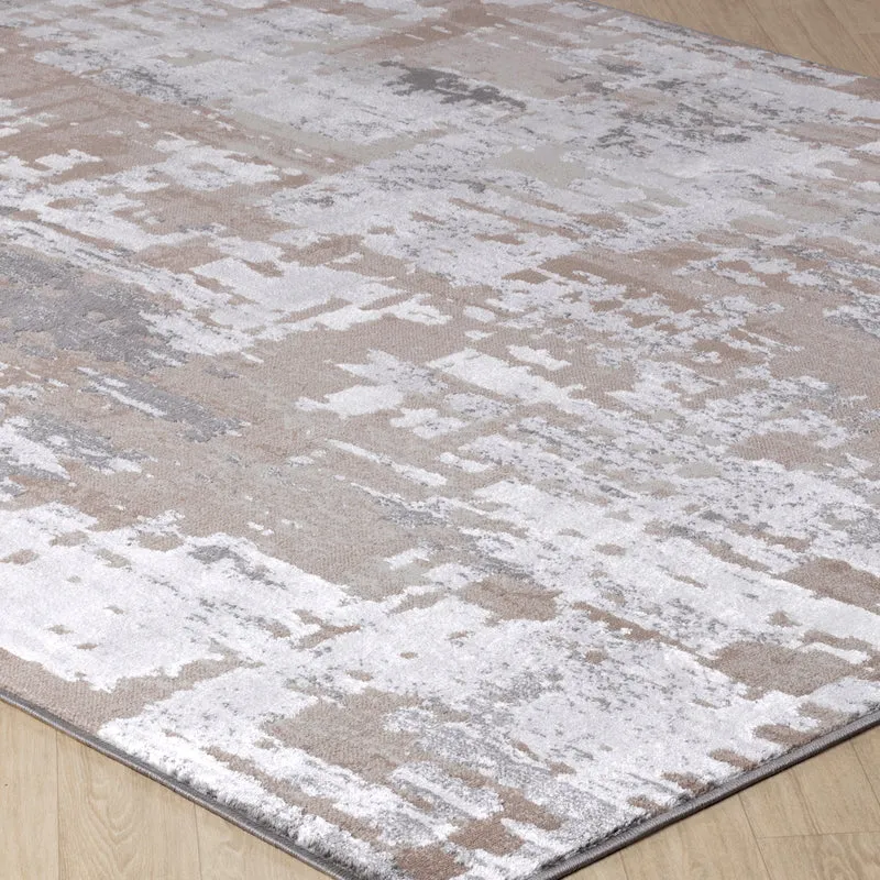 Tapis Abstrait Moderne Gris/Beige Noida