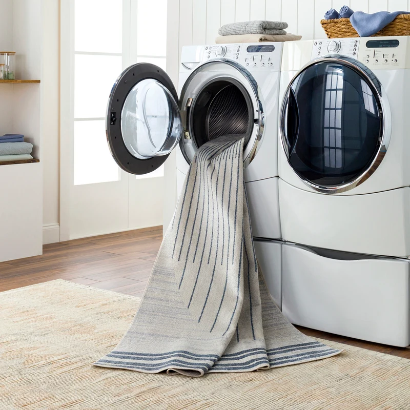 Tapis Scandinave Lavable en Machine Bleu Santiago