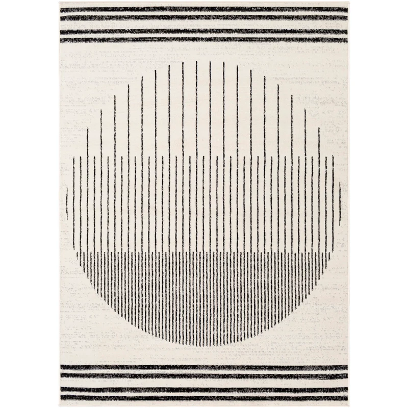 Tapis Scandinave Moderne Blanc/Noir Santiago