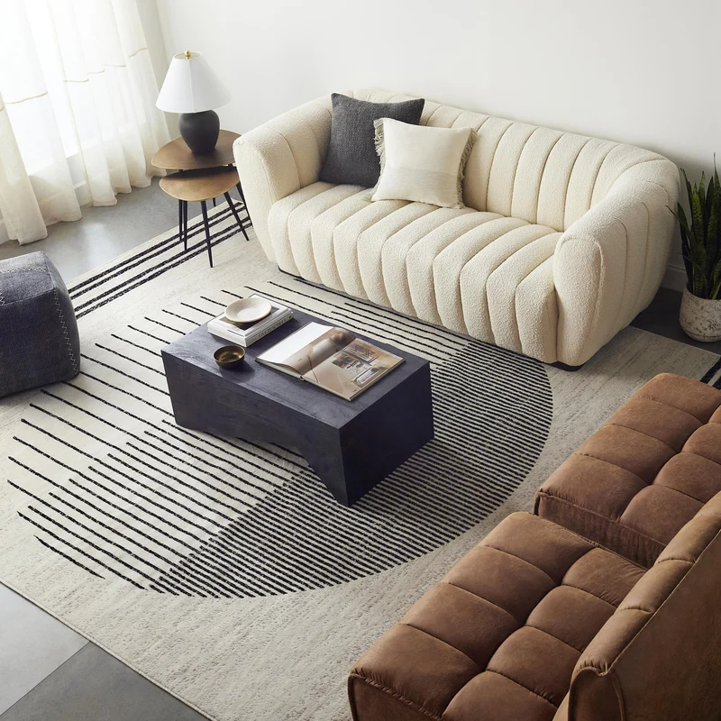 Tapis Scandinave Moderne Blanc/Noir Santiago