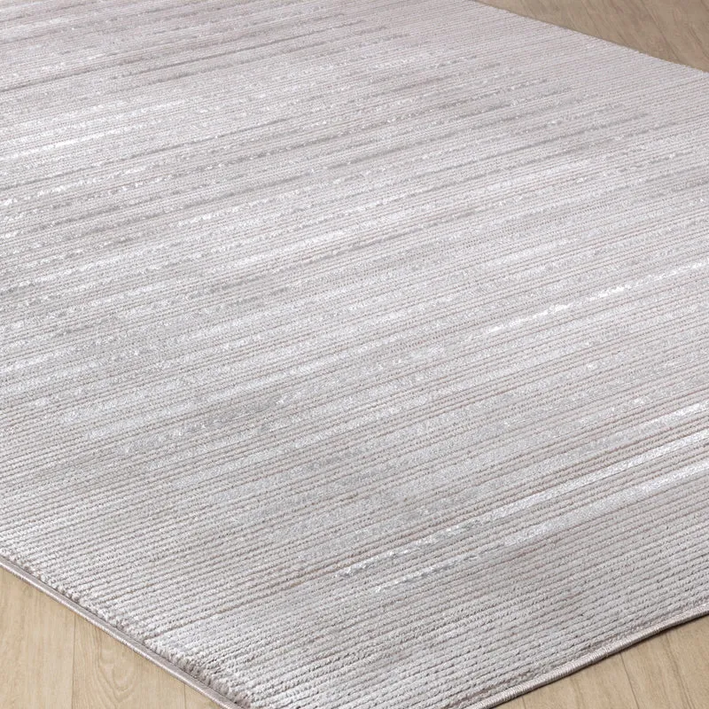 Tapis Scandinave Rayé Gris/Blanc Skokie