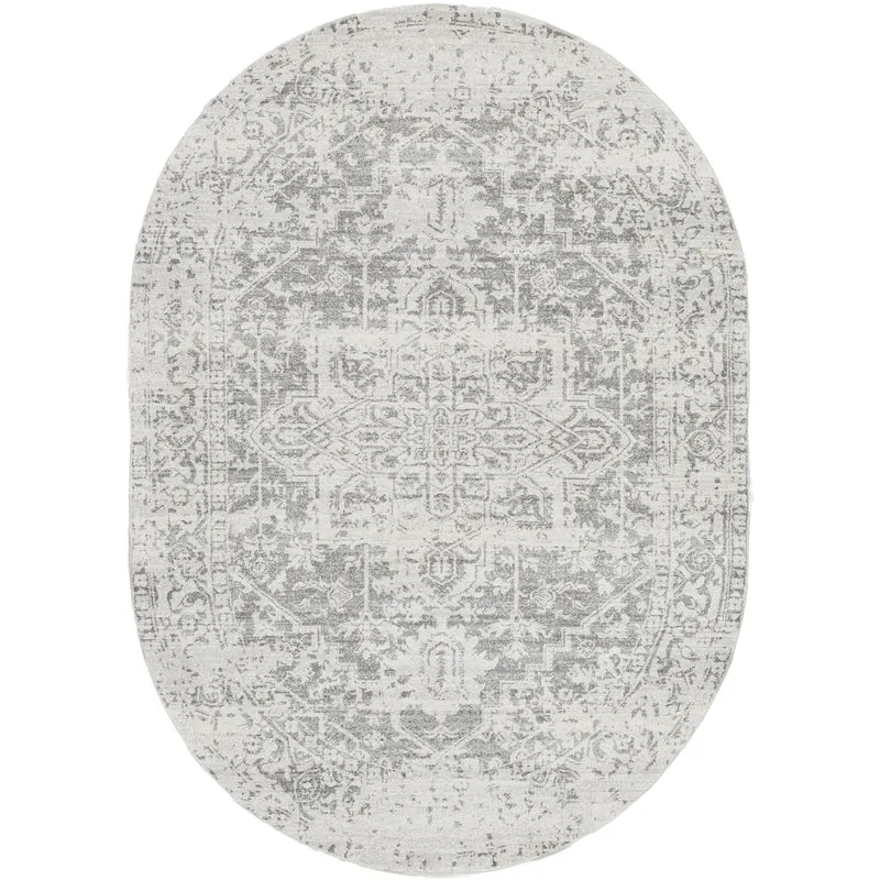 Tapis Oval Vintage Oriental Gris/Blanc Syracusa