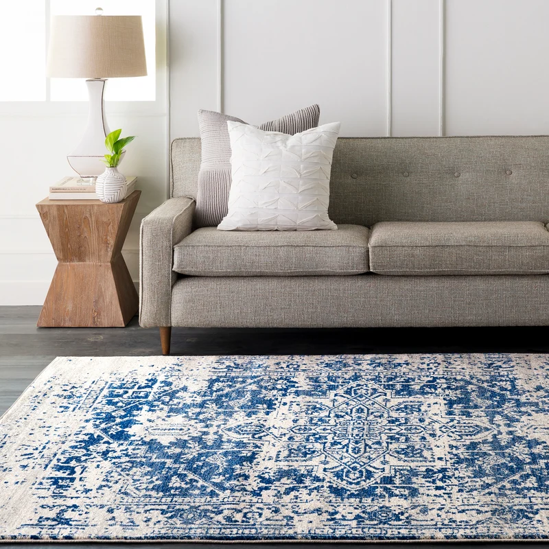 Tapis Vintage Oriental Bleu/Blanc Syracusa