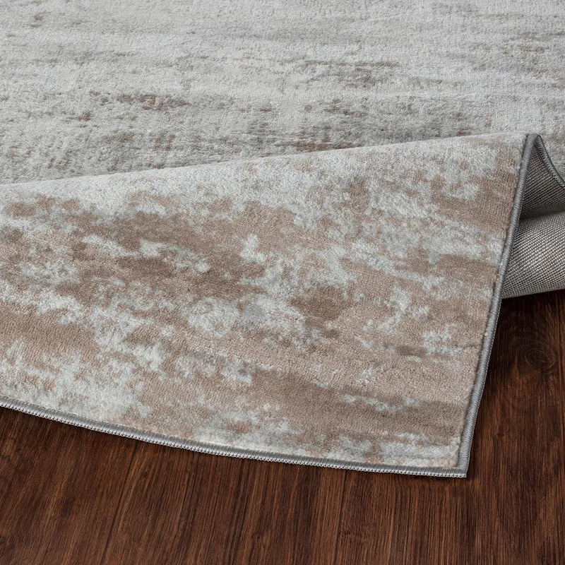 Tapis Abstrait Moderne Wamba Beige/Blanc