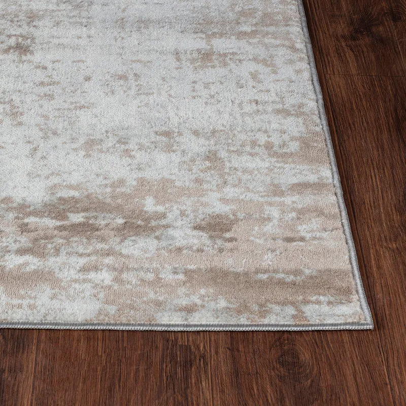 Tapis Abstrait Moderne Wamba Beige/Blanc