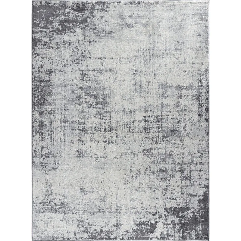 Tapis Abstrait Moderne Wamba Gris/Blanc