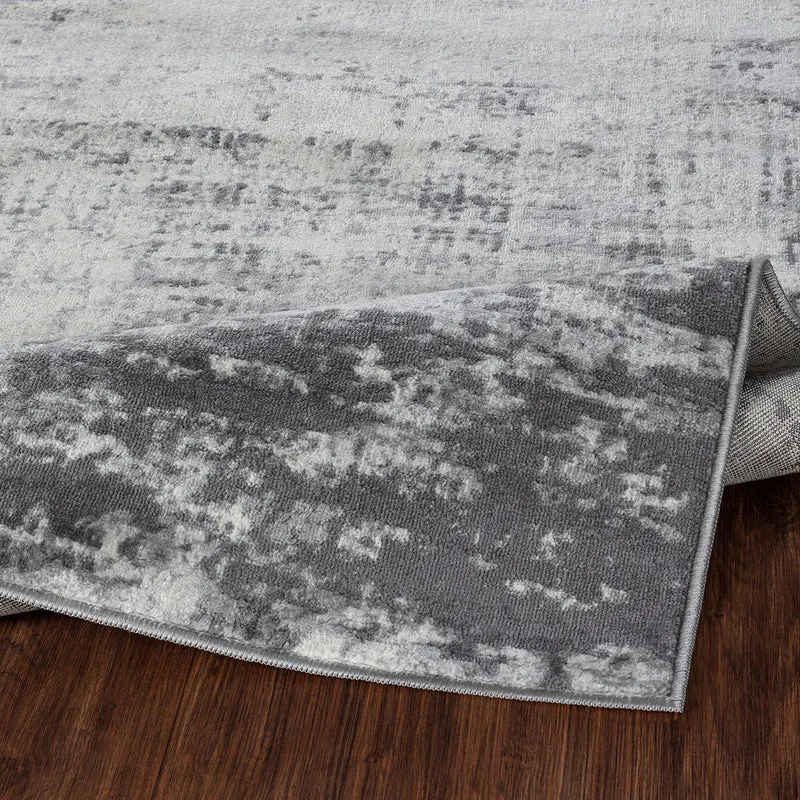 Tapis Abstrait Moderne Wamba Gris/Blanc