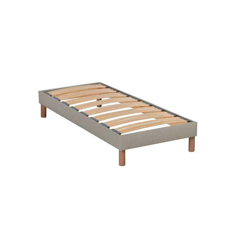 Sommier en bois tapissier gris avec lattes flexibles
