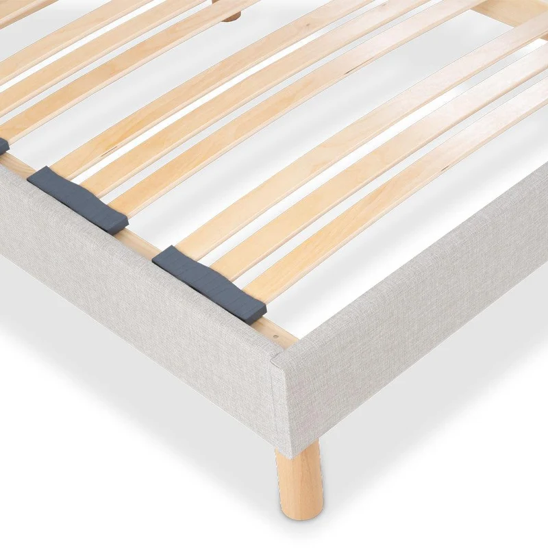 Sommier en bois tapissier gris avec lattes flexibles
