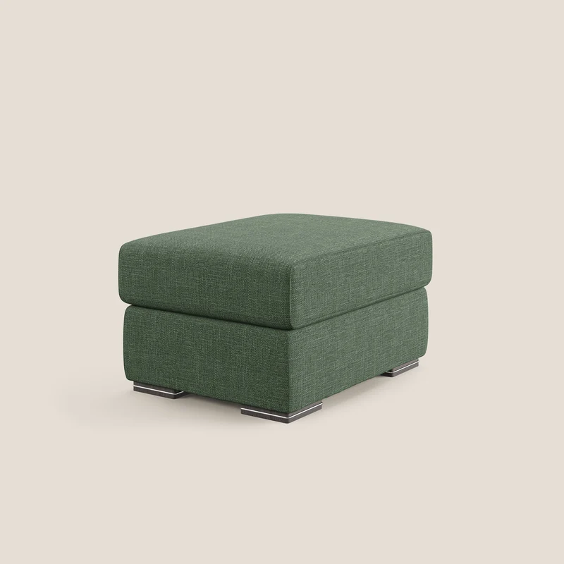 Sun pouf coffre en tissu imperméable doux entrelacé T06 vert