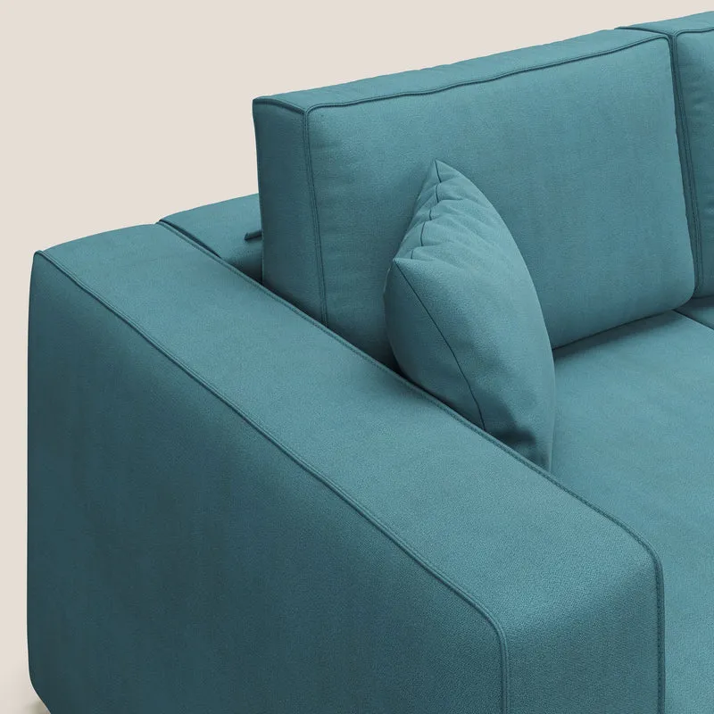 Morfeo Canapé avec 3 assises extractibles en tissu doux imperméable T02 bleu ciel