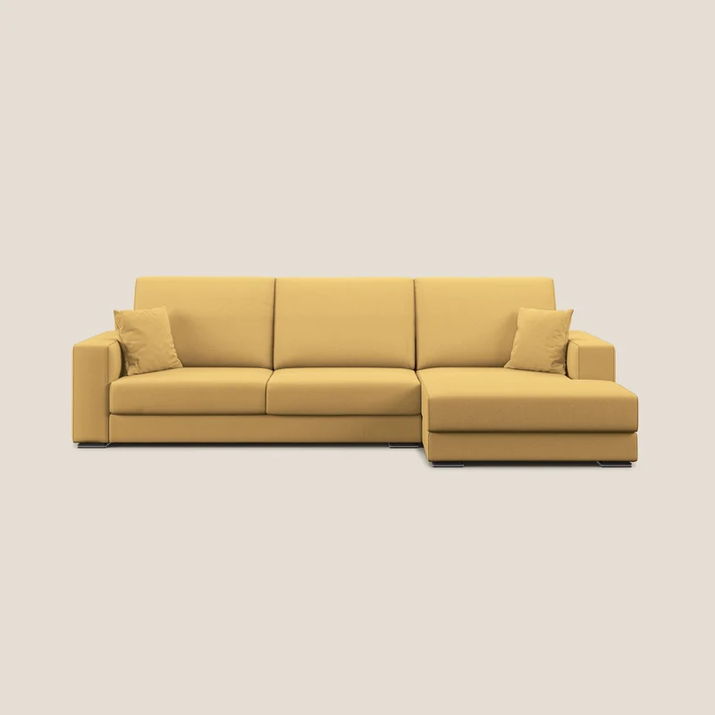 Marte canapé d'angle en tissu détachable et imperméable T08 jaune