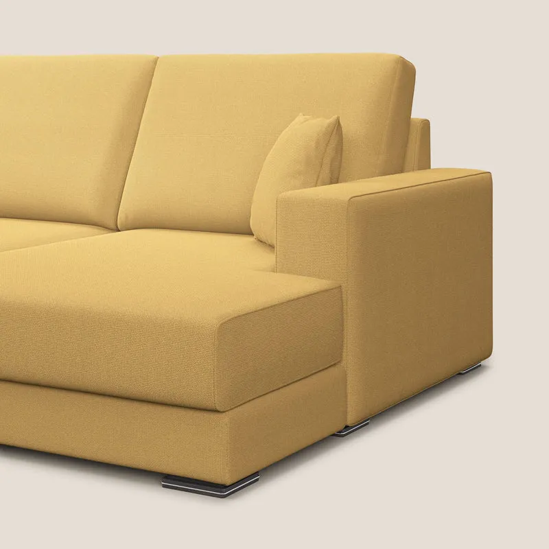 Marte canapé d'angle en tissu détachable et imperméable T08 jaune