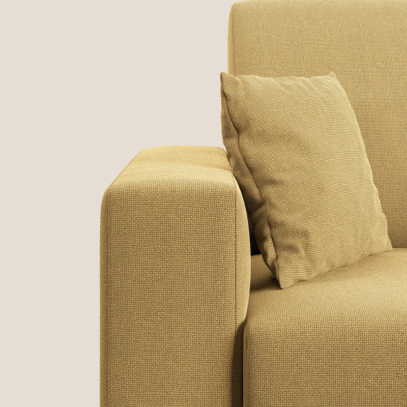 Marte canapé d'angle en tissu détachable et imperméable T08 jaune
