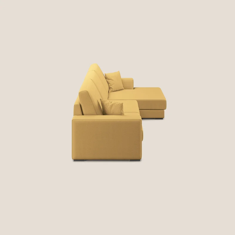 Marte canapé d'angle en tissu détachable et imperméable T08 jaune