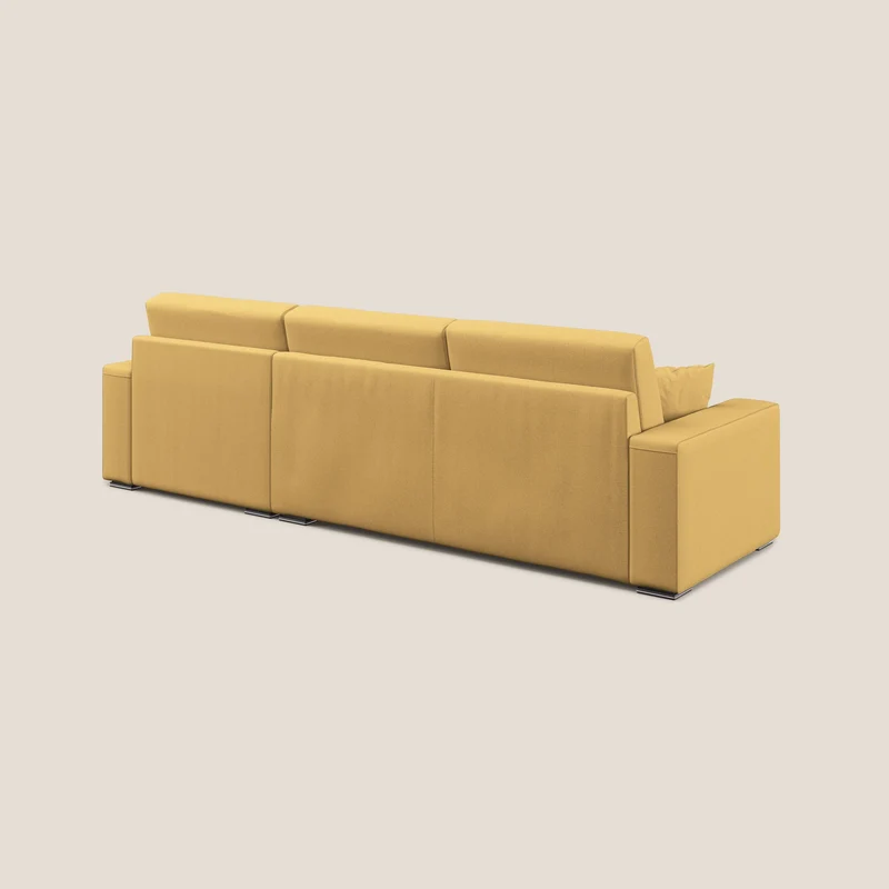 Marte canapé d'angle en tissu détachable et imperméable T08 jaune