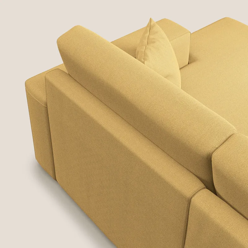 Marte canapé d'angle en tissu détachable et imperméable T08 jaune