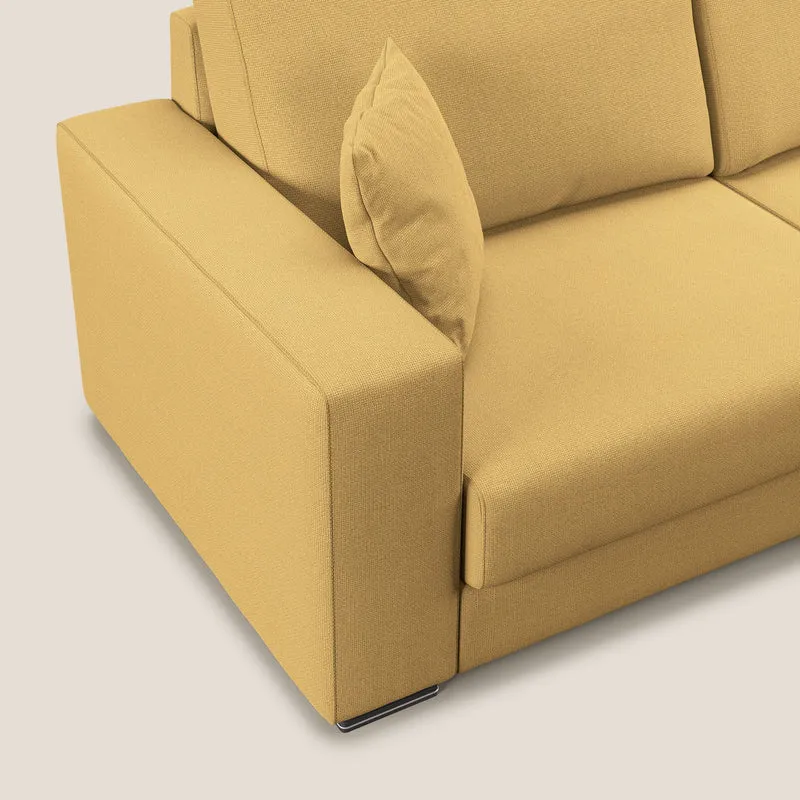 Marte canapé d'angle en tissu détachable et imperméable T08 jaune
