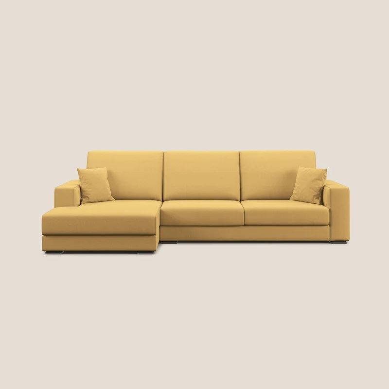 Marte canapé d'angle en tissu détachable et imperméable T08 jaune