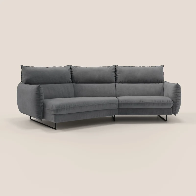 Monamour canapé d'angle au design moderne avec option relax électrique en microfibre détachable imperméable T11 gris