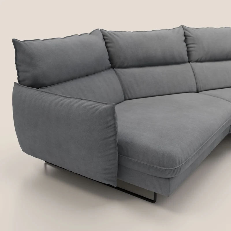 Monamour canapé d'angle au design moderne avec option relax électrique en microfibre détachable imperméable T11 gris