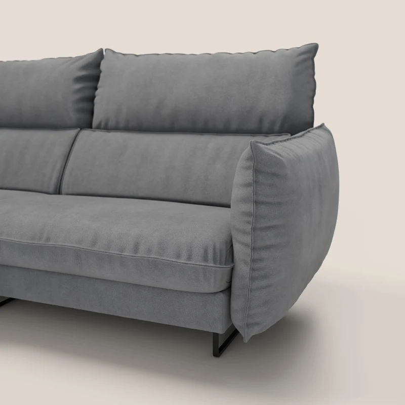 Monamour canapé d'angle au design moderne avec option relax électrique en microfibre détachable imperméable T11 gris