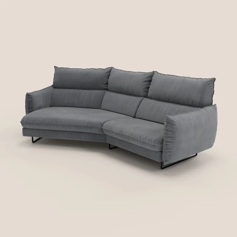 Monamour canapé d'angle au design moderne avec option relax électrique en microfibre détachable imperméable T11 gris