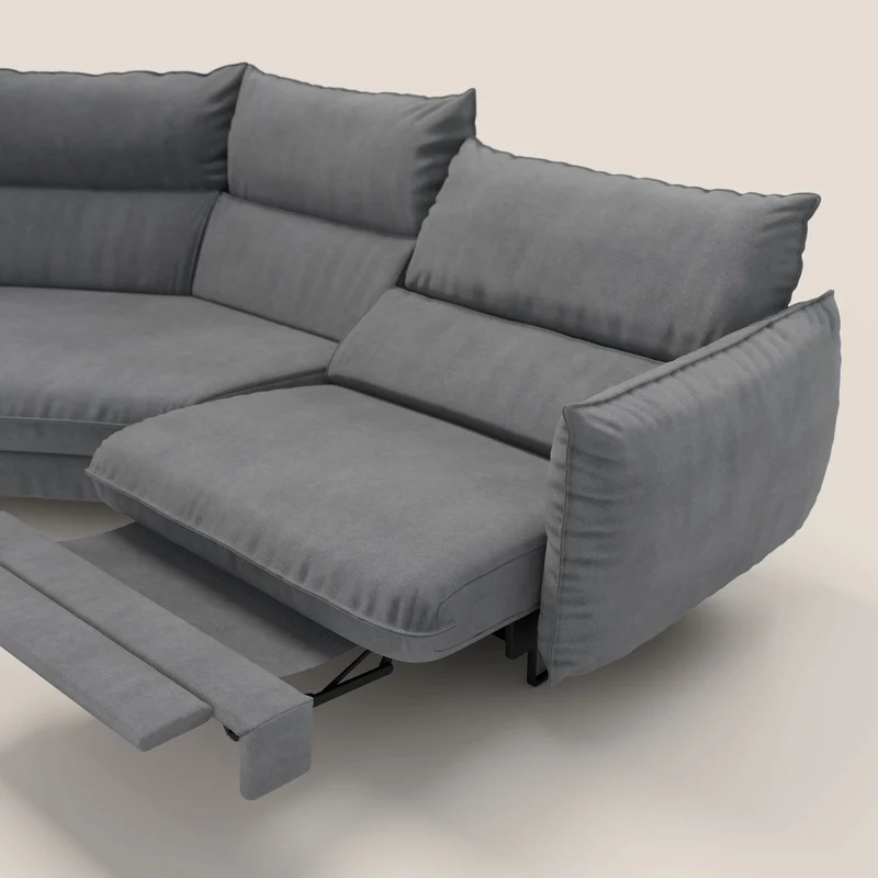 Monamour canapé d'angle au design moderne avec option relax électrique en microfibre détachable imperméable T11 gris