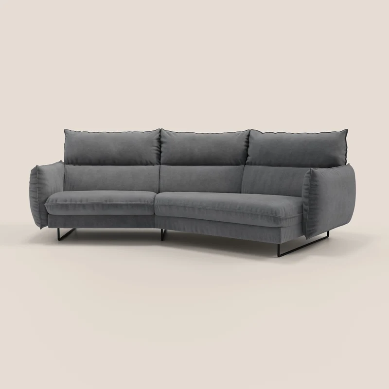 Monamour canapé d'angle au design moderne avec option relax électrique en microfibre détachable imperméable T11 gris