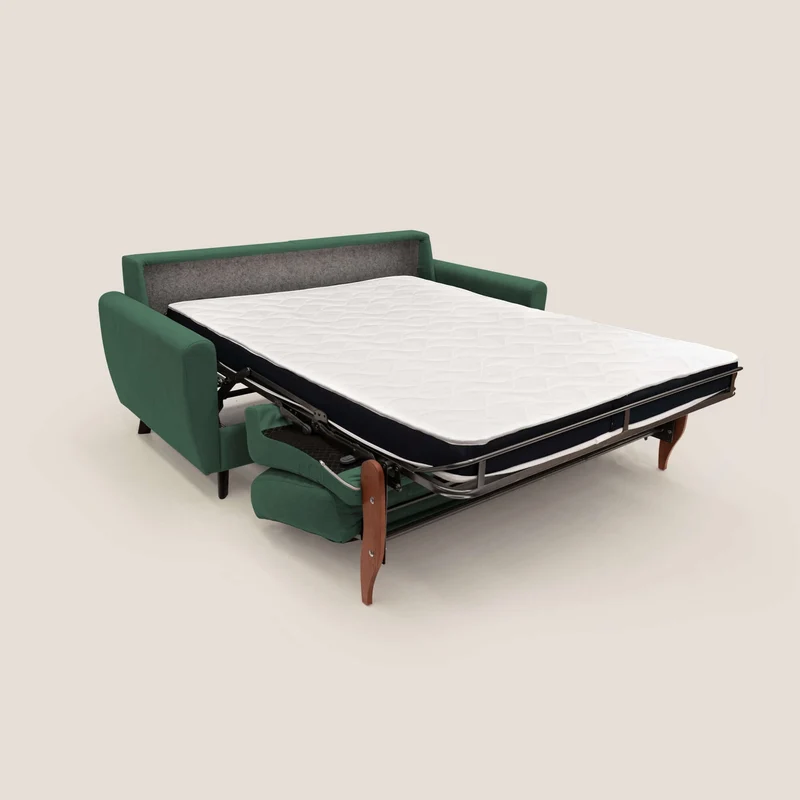 Callisto Canapé lit convertible en tissu doux imperméable T02 vert