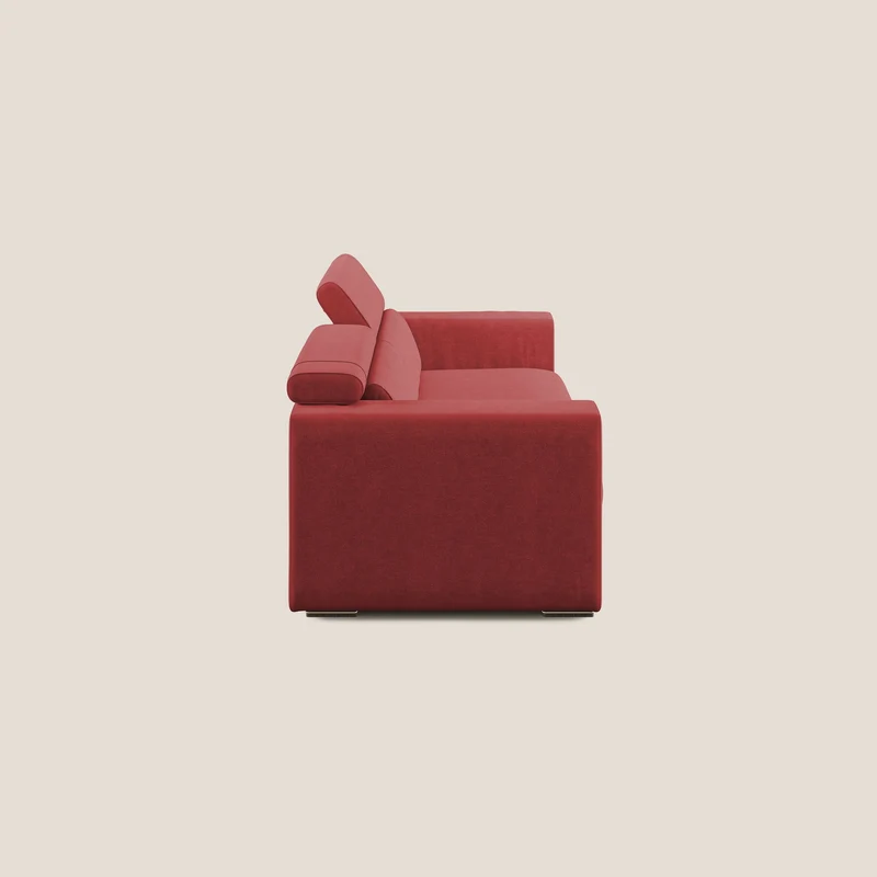 Vegas canapé avec têtières inclinables en microfibre imperméable T11 rouge