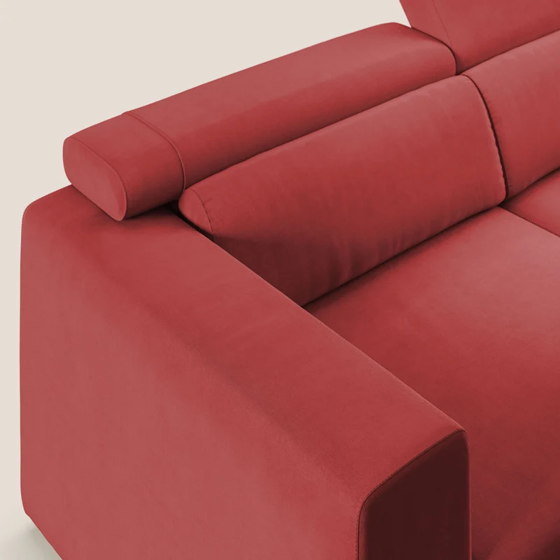 Vegas canapé avec têtières inclinables en microfibre imperméable T11 rouge