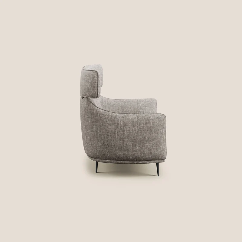 Zelda Fauteuil au design moderne en tissu doux et imperméable T06 Taupe tortora