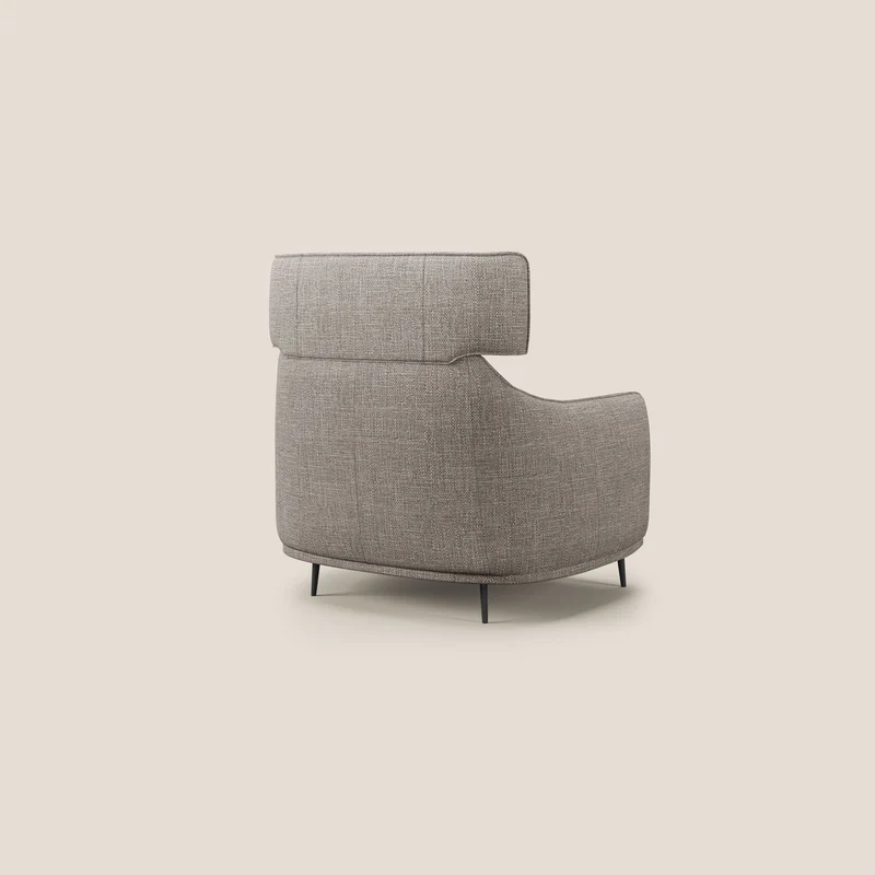 Zelda Fauteuil au design moderne en tissu doux et imperméable T06 Taupe tortora